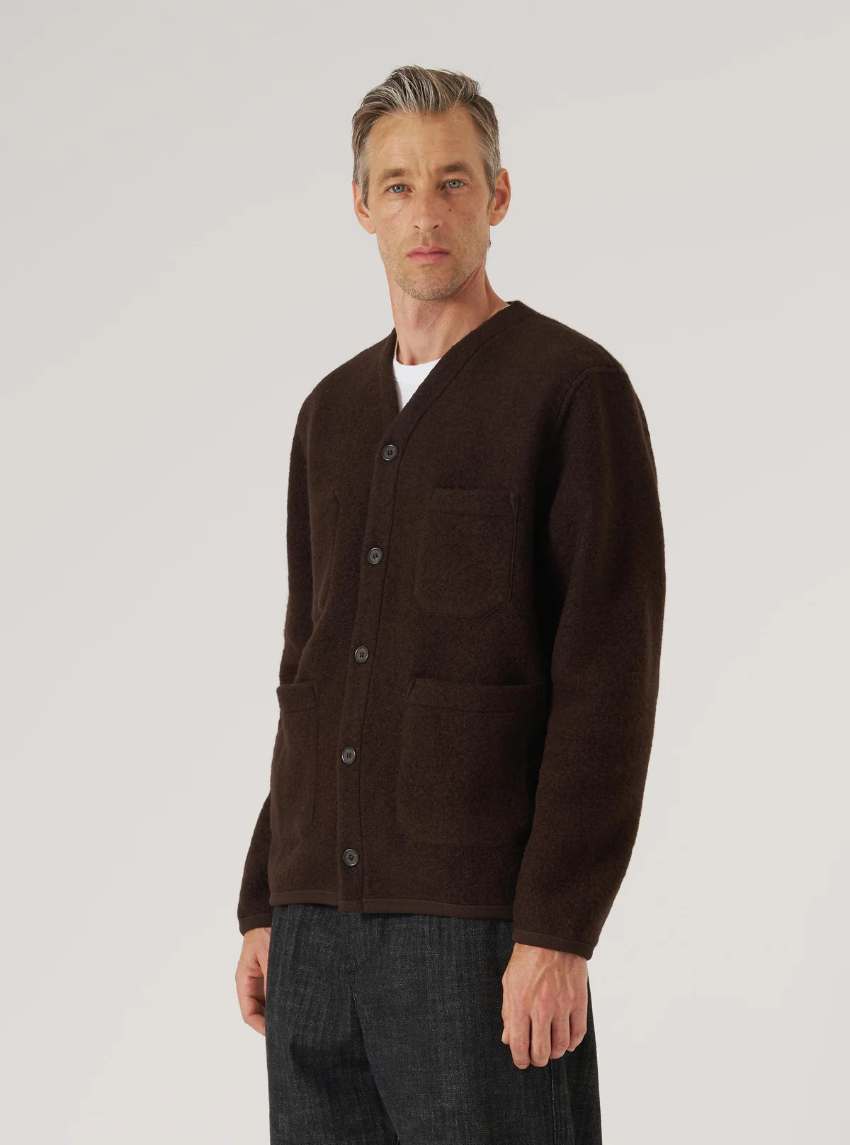Universal Works Cardigan Wool Fleece Brown