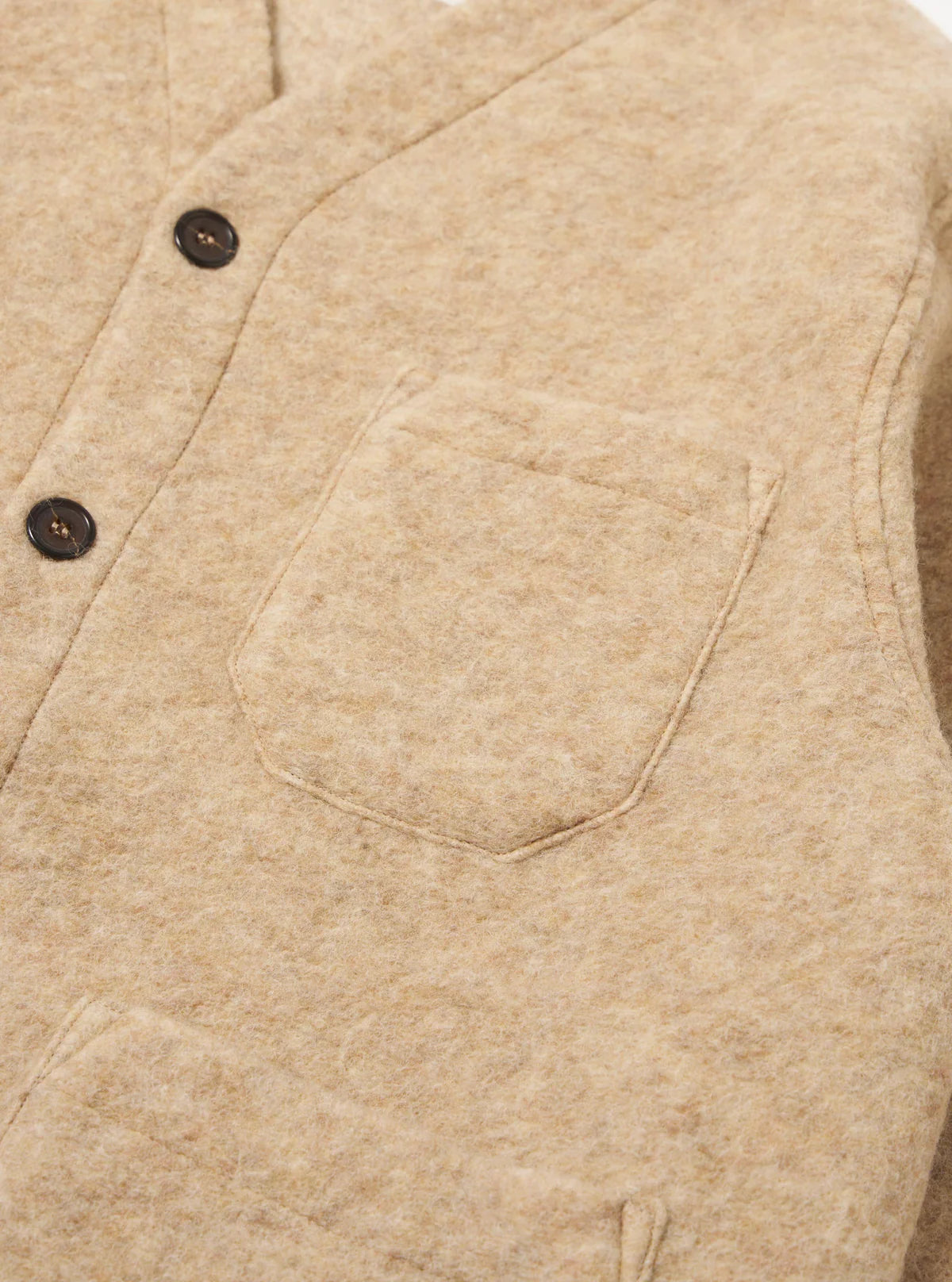 Universal Works Cardigan Wool Fleece Fawn