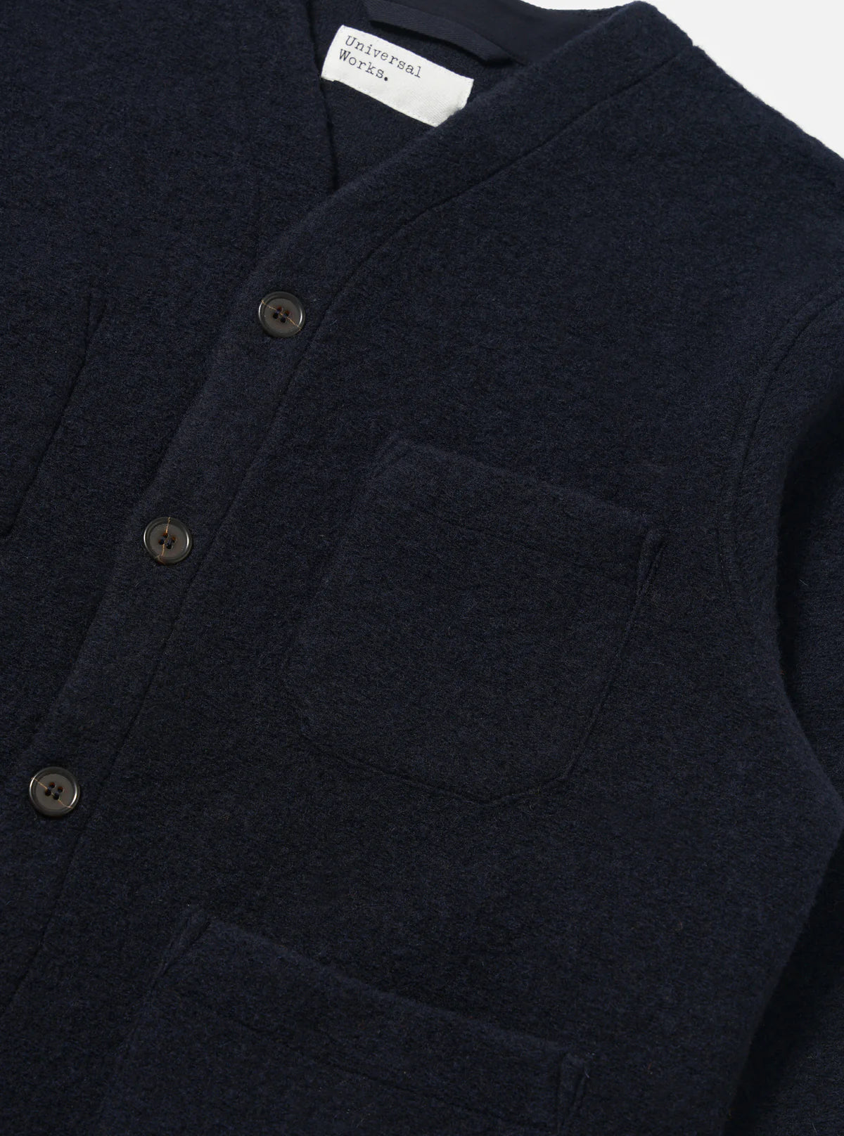 Universal Works Cardigan Wool Fleece Navy