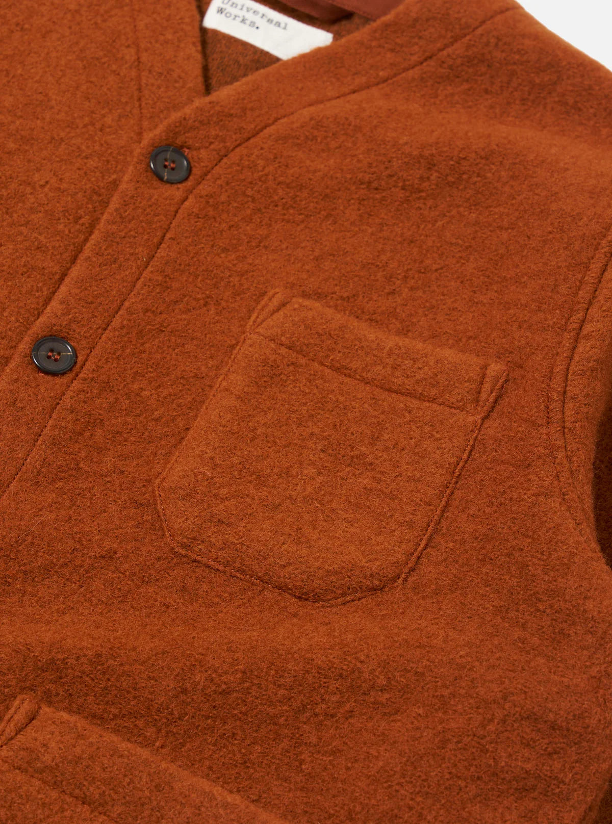 Universal Works Cardigan Wool Fleece Rust