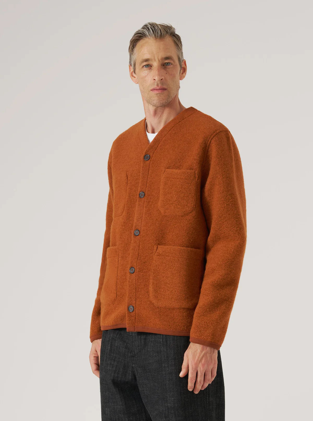 Universal Works Cardigan Wool Fleece Rust