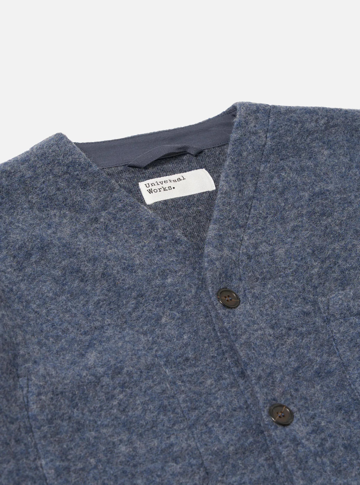Universal Works Cardigan Wool Fleece Slate Blue