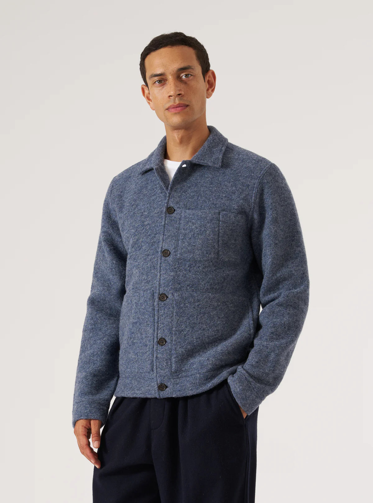 Universal Works Uniform Wool Fleece Jacket Slate Blue