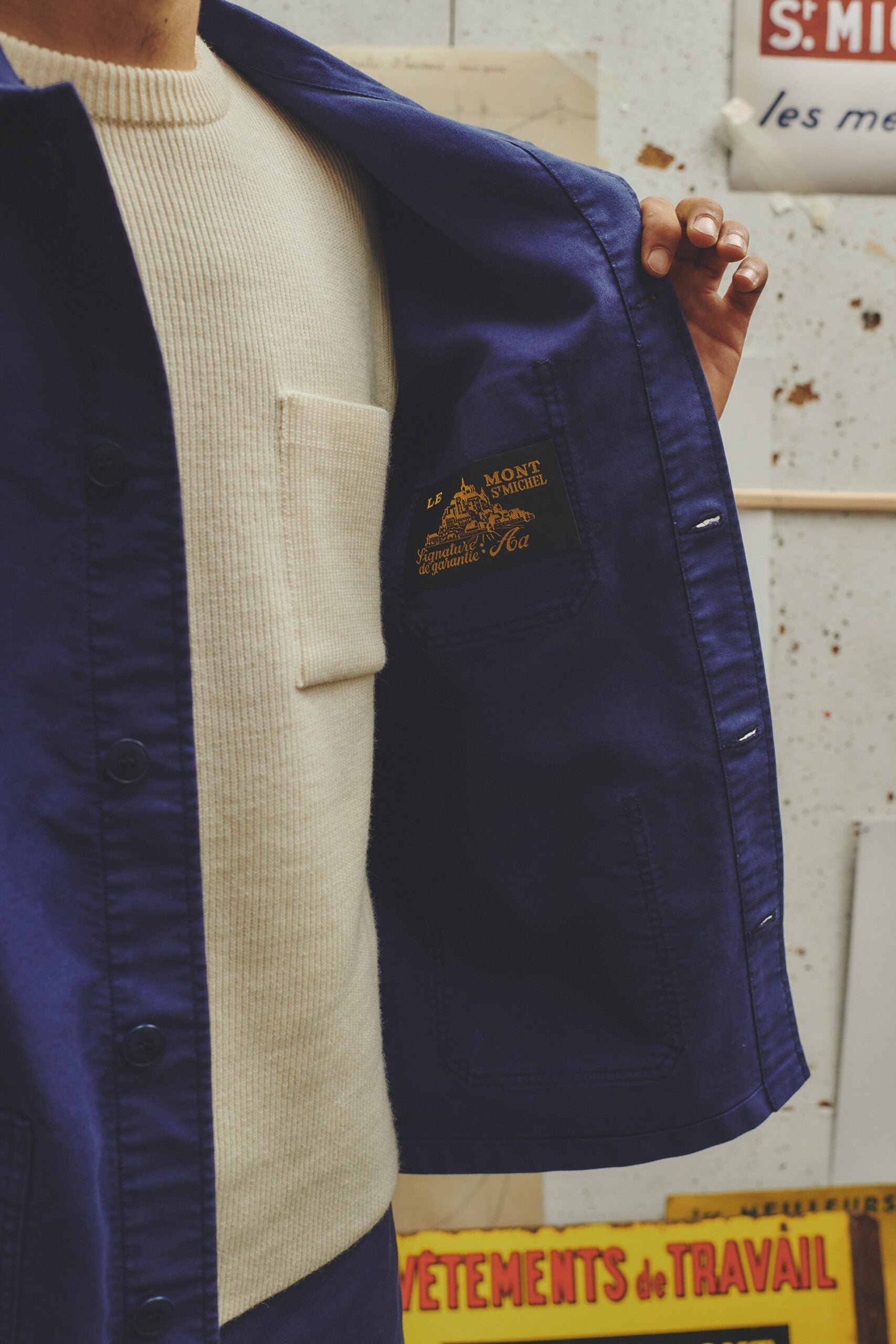 Le Mont St. Michel Moleskine Work Jacket Blue