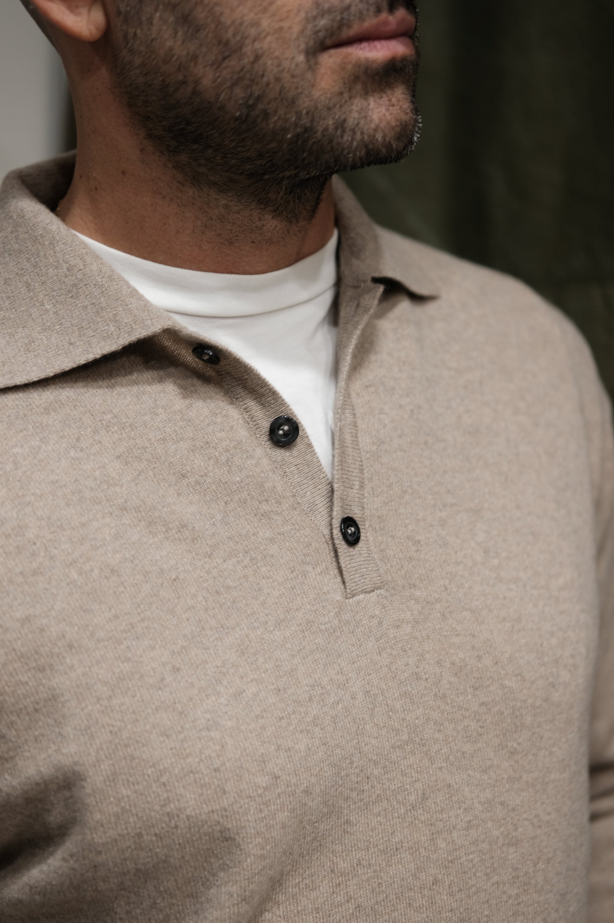 Gaffi & Co. Polo Bottoni Cashmere Sabbia