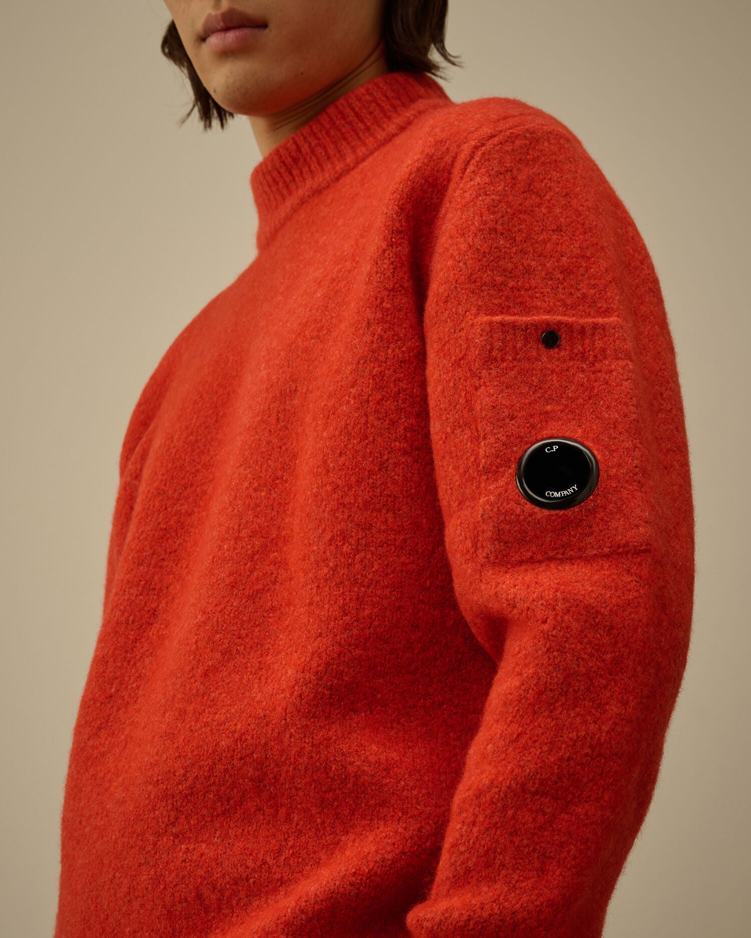 C.P. Company Mockneck Wool Merino Sweater Russet Orange