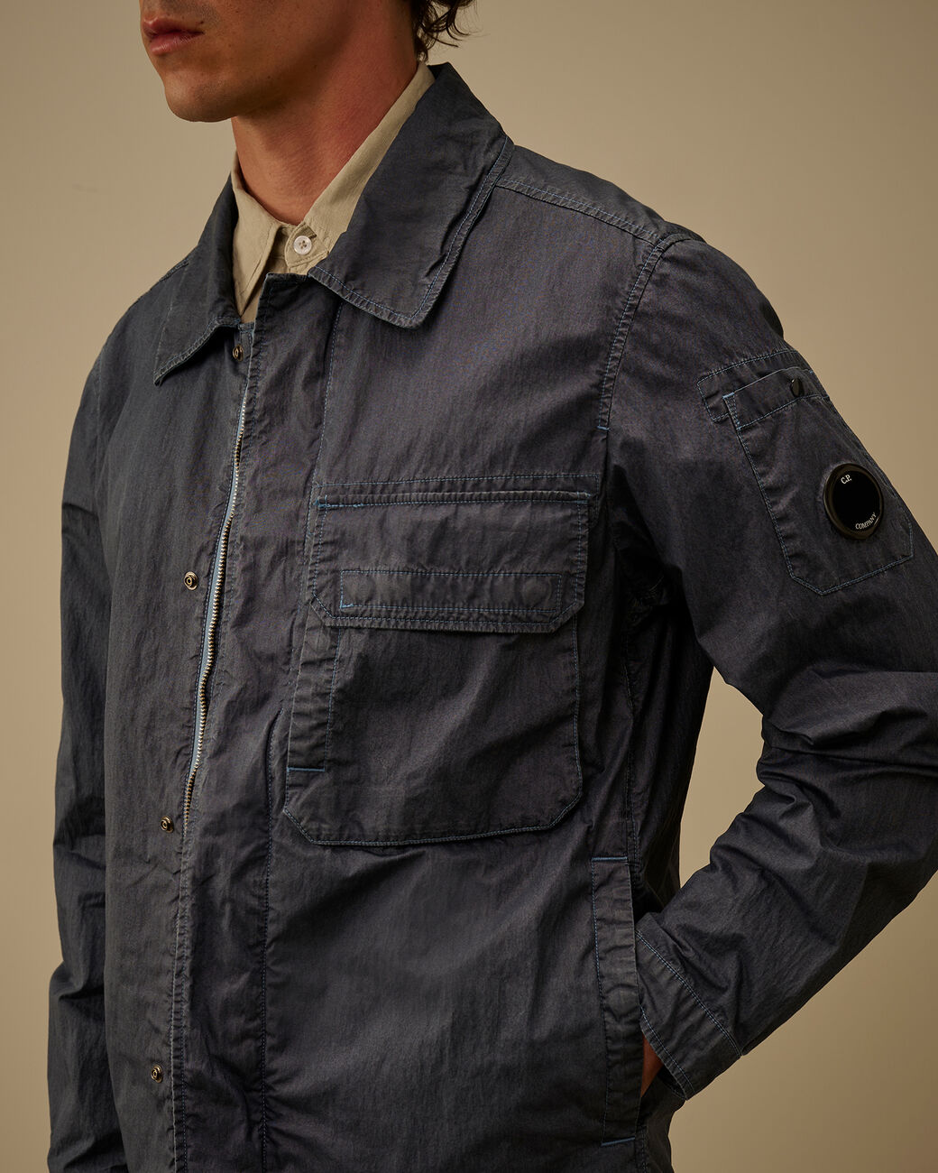 C.P. Company 50 Fili Wax Overshirt Midnight Navy