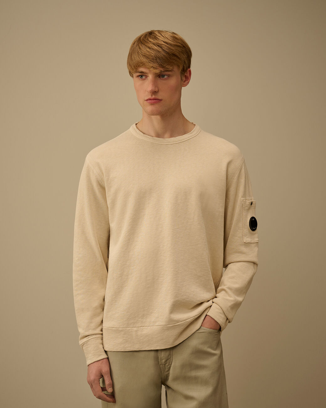 C.P. Company Malfilè Fleece Lens Sweatshirt Frozen Dew