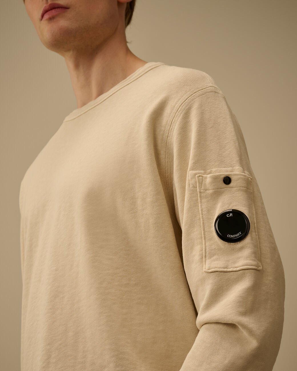 C.P. Company Malfilè Fleece Lens Sweatshirt Frozen Dew