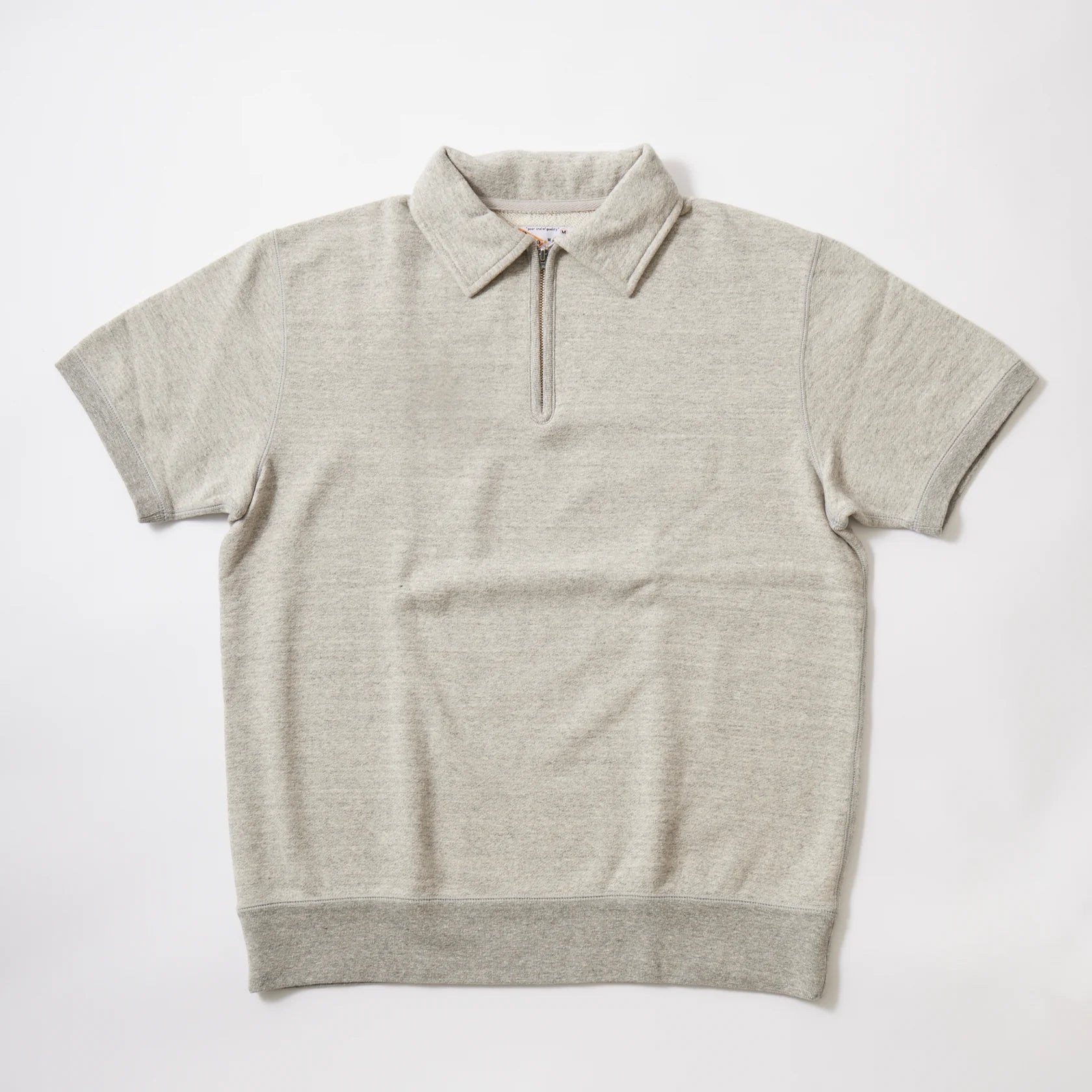 Felco NYC S/S Collared Half Zip Sweat 10oz. Weight French Terry Twisted Grey