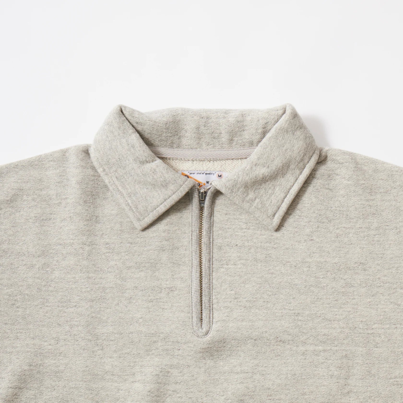 Felco NYC S/S Collared Half Zip Sweat 10oz. Weight French Terry Twisted Grey