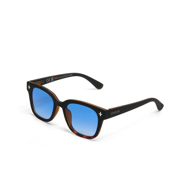 Okkia Occhiale da Sole Giovanni Soft Touch Black Havana/Gradient Blue