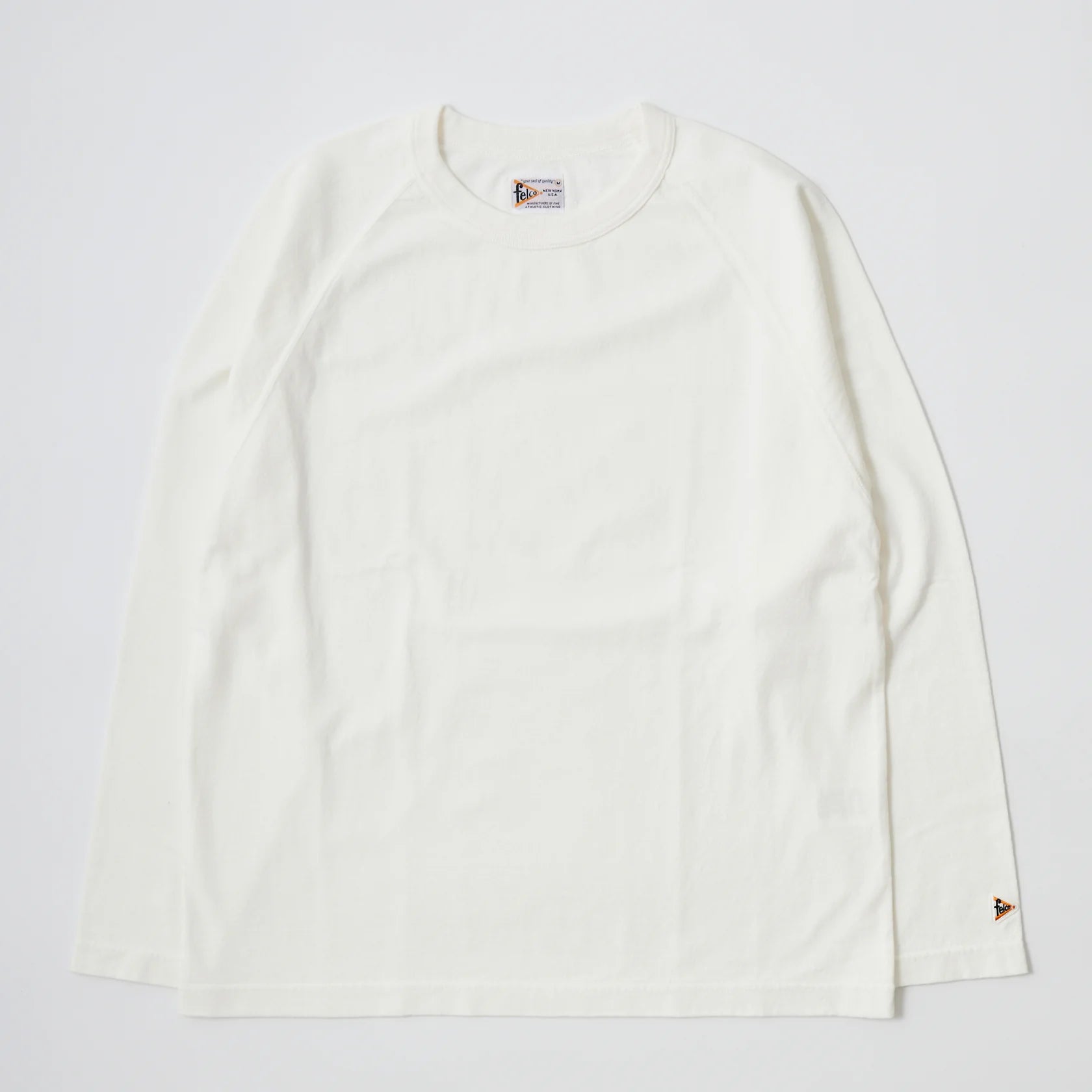 Felco NYC L/S Raglan Binder Neck Crew Tee 7oz. Off White
