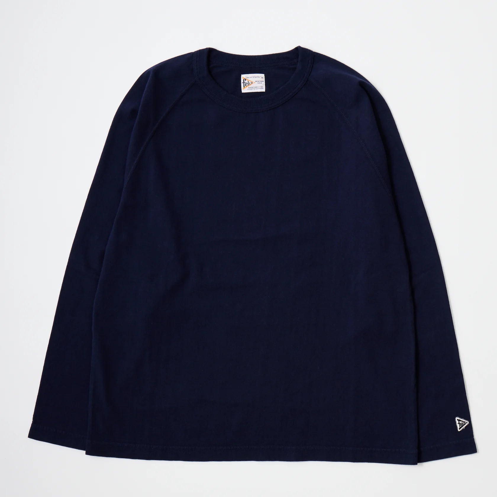 Felco NYC L/S Raglan Binder Neck Crew Tee 7oz. Italian Navy