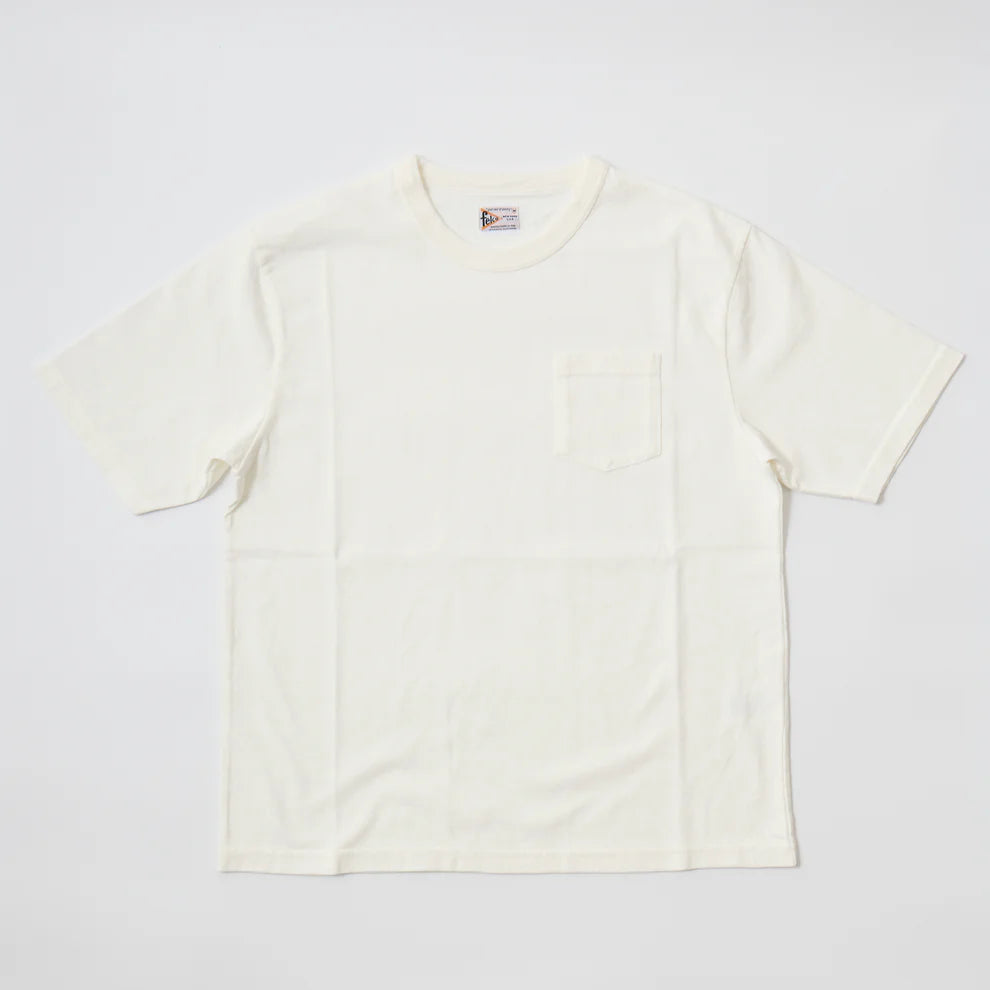 Felco NYC Binder Crew Pocket Tee 16Single Ruffy Jersey White