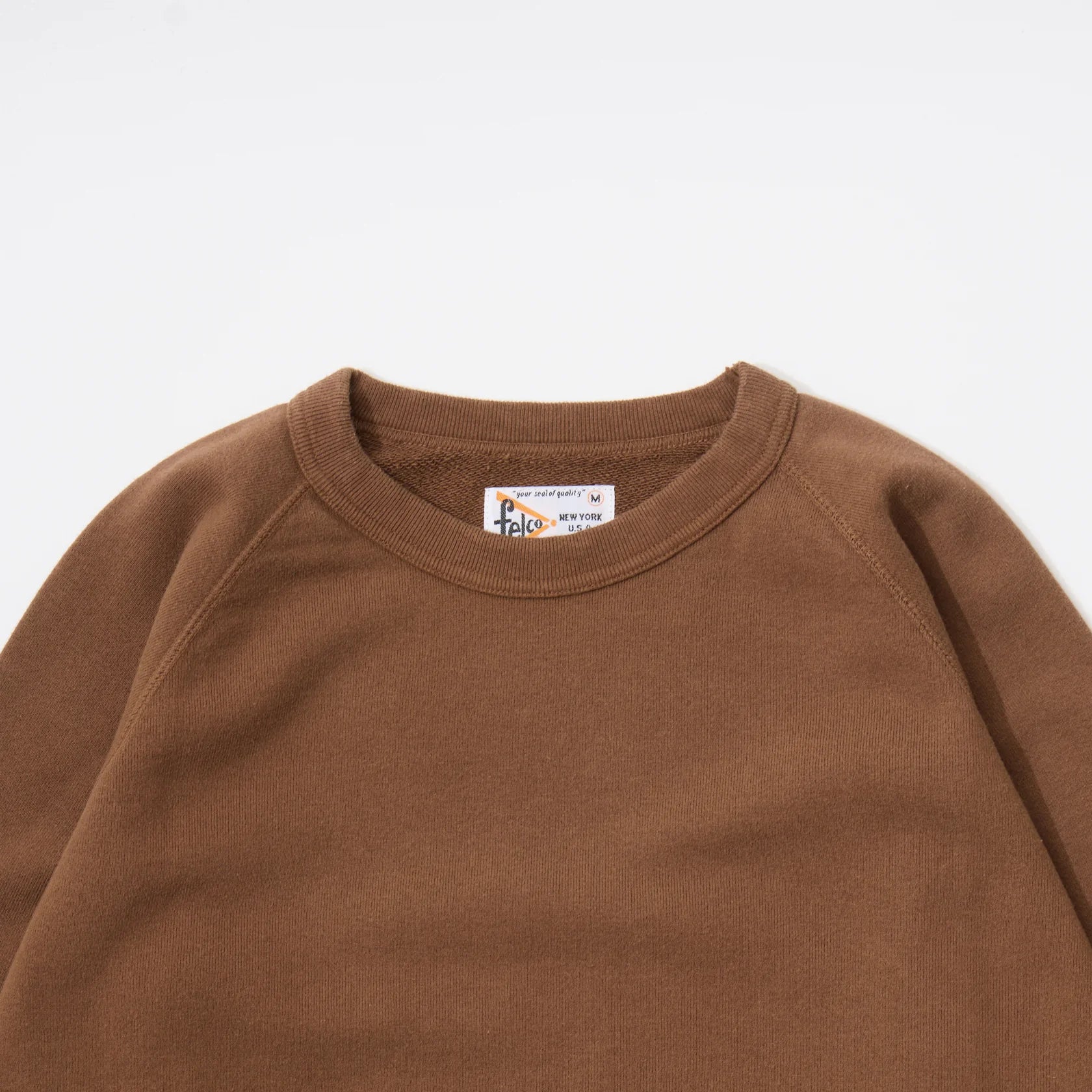 Felco NYC Classic Fit Terry Binder Crew Sweat 10oz. PG Brown