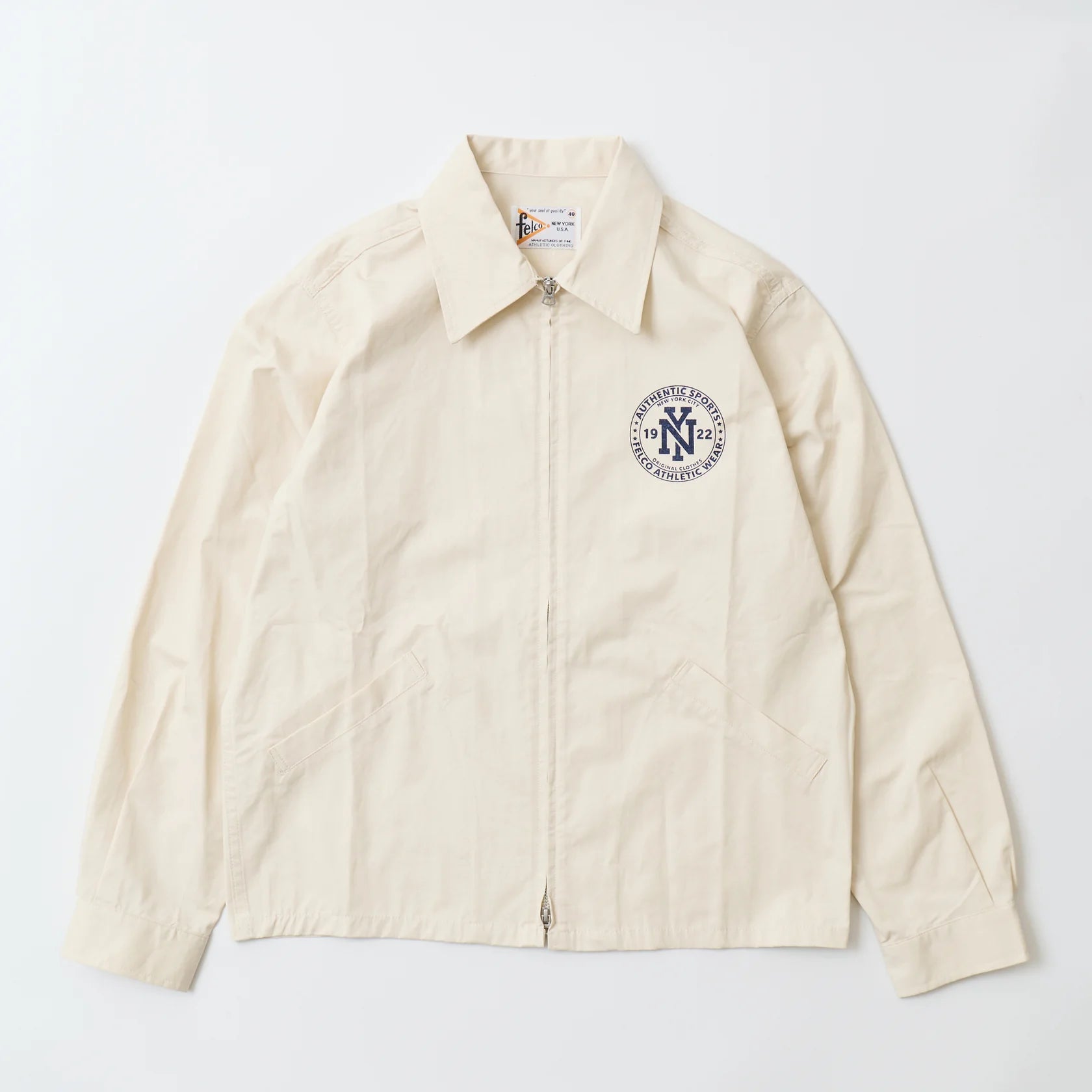 Felco NYC Ground Keeper Poplin Jacket Natural/Navy Print