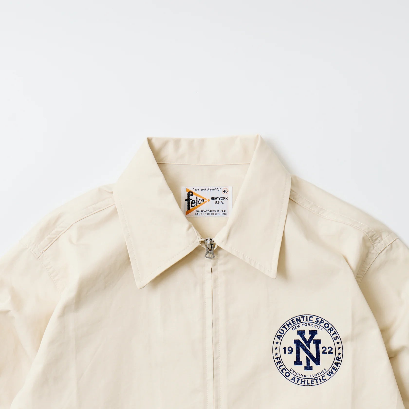 Felco NYC Ground Keeper Poplin Jacket Natural/Navy Print