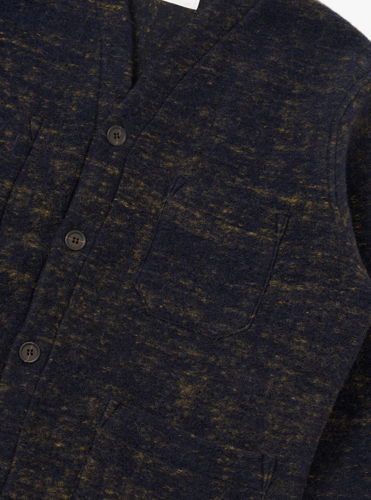 Universal Works Marble Fleece Cardigan Navy
