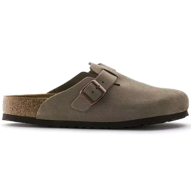 Birkenstock Boston SFB Taupe Suede Leather