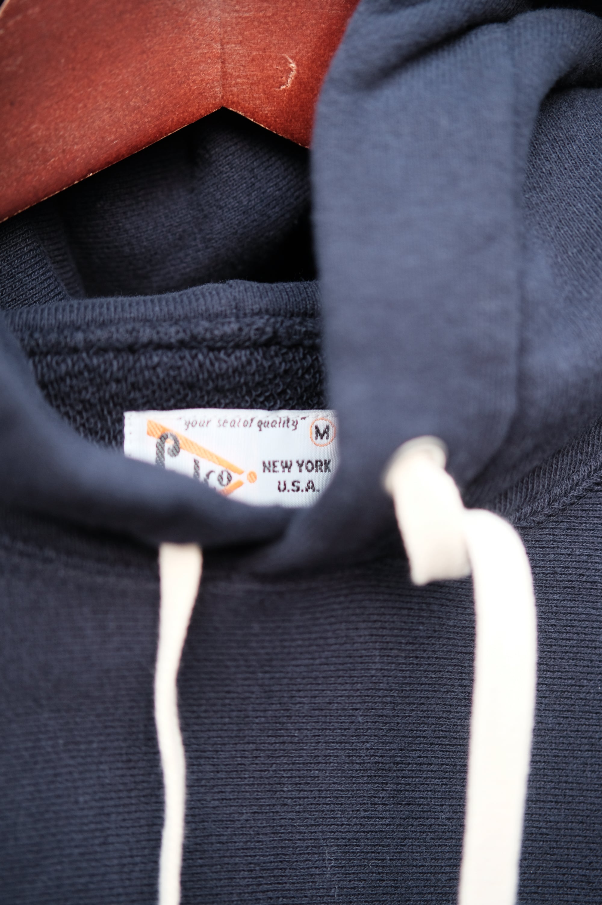 Felco NYC Inverse Weave Hooded 16oz Weight Terry Italian Navy