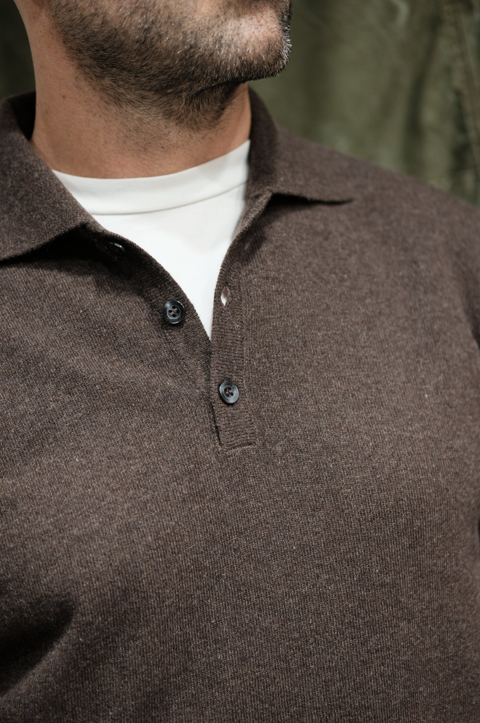Gaffi & Co. Polo Bottoni Cashmere Cioccolato