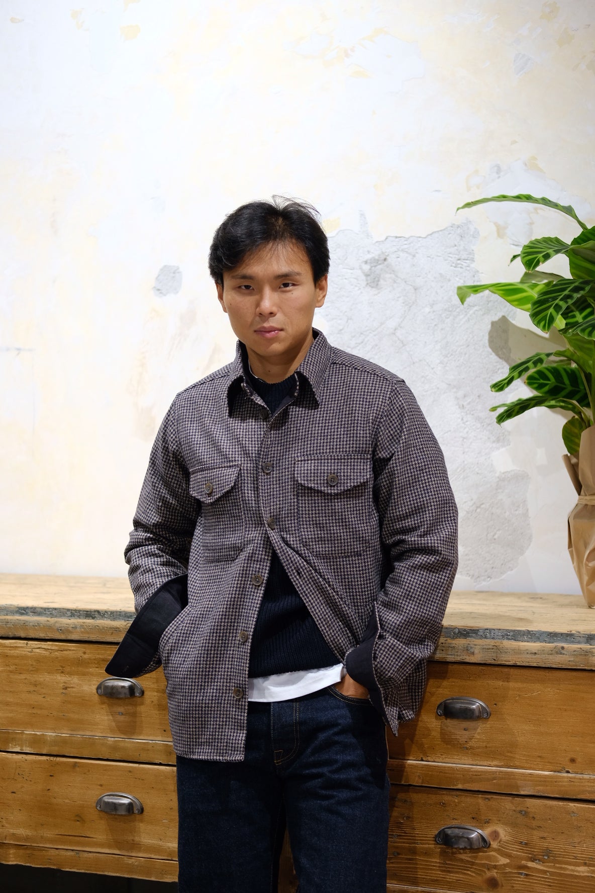 Gaffi & Co. Overshirt Ecru Navy