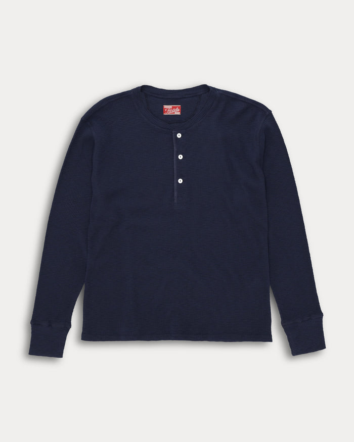 Fortela Amish Maglia Waffle Serafino Blue