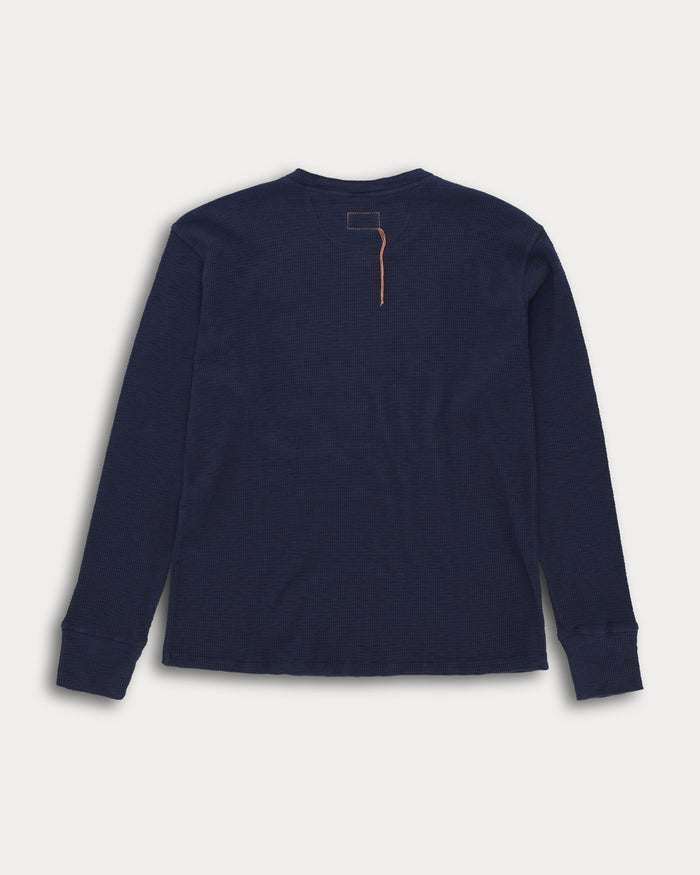 Fortela Amish Maglia Waffle Serafino Blue