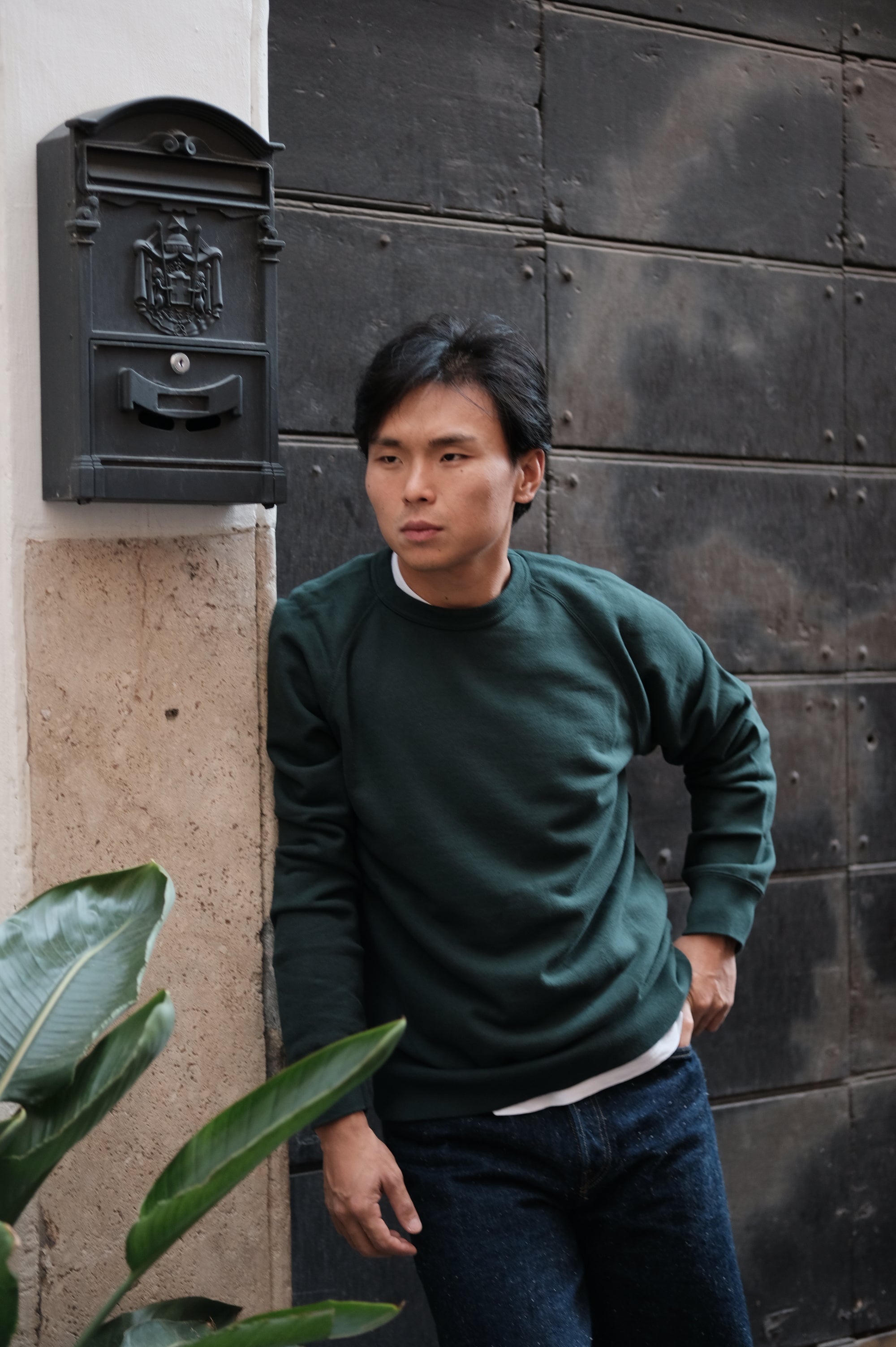 Felco NYC Classic Fit Raglan French Terry Forest Green