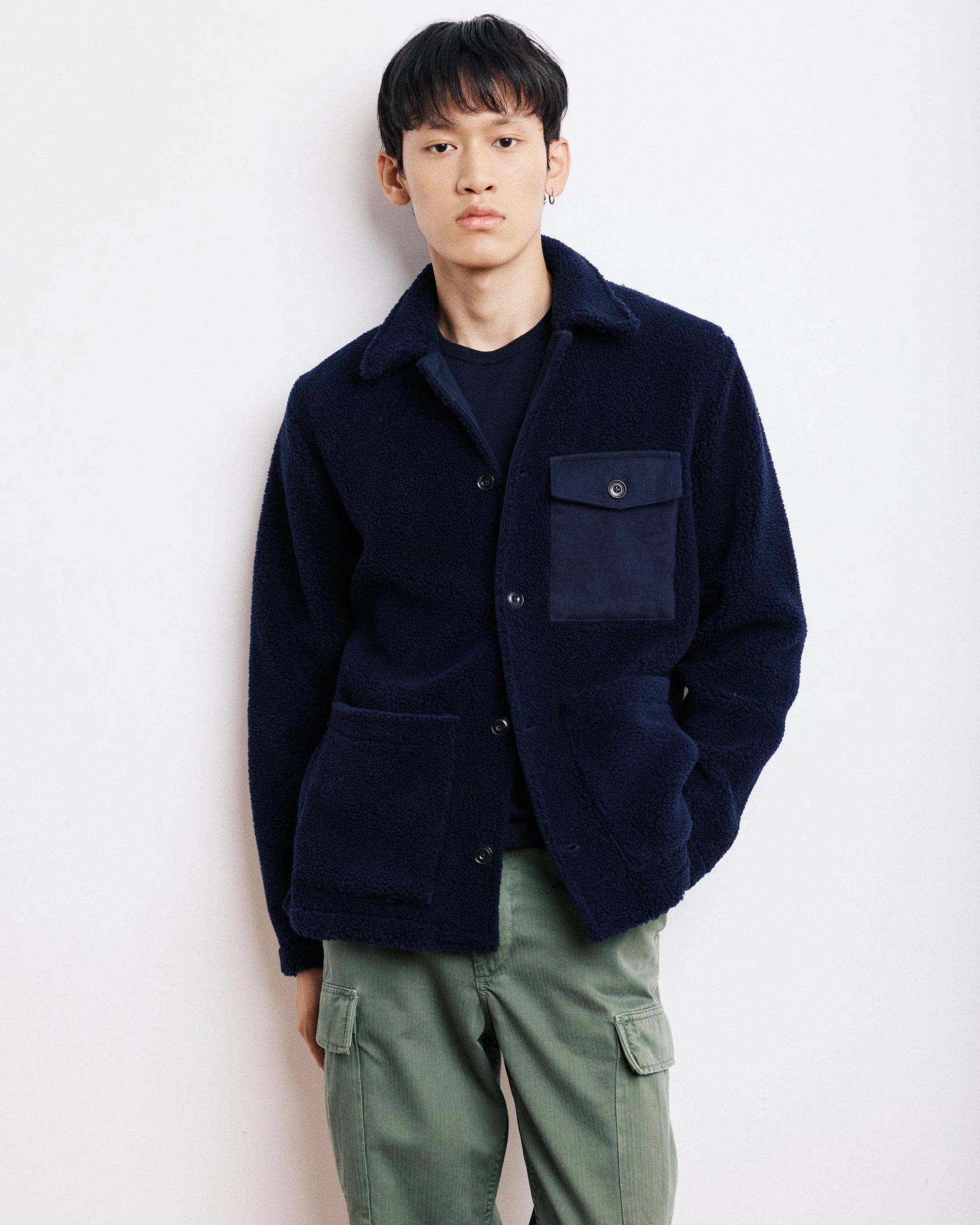 Hartford Utility Sherpa Jacket Navy