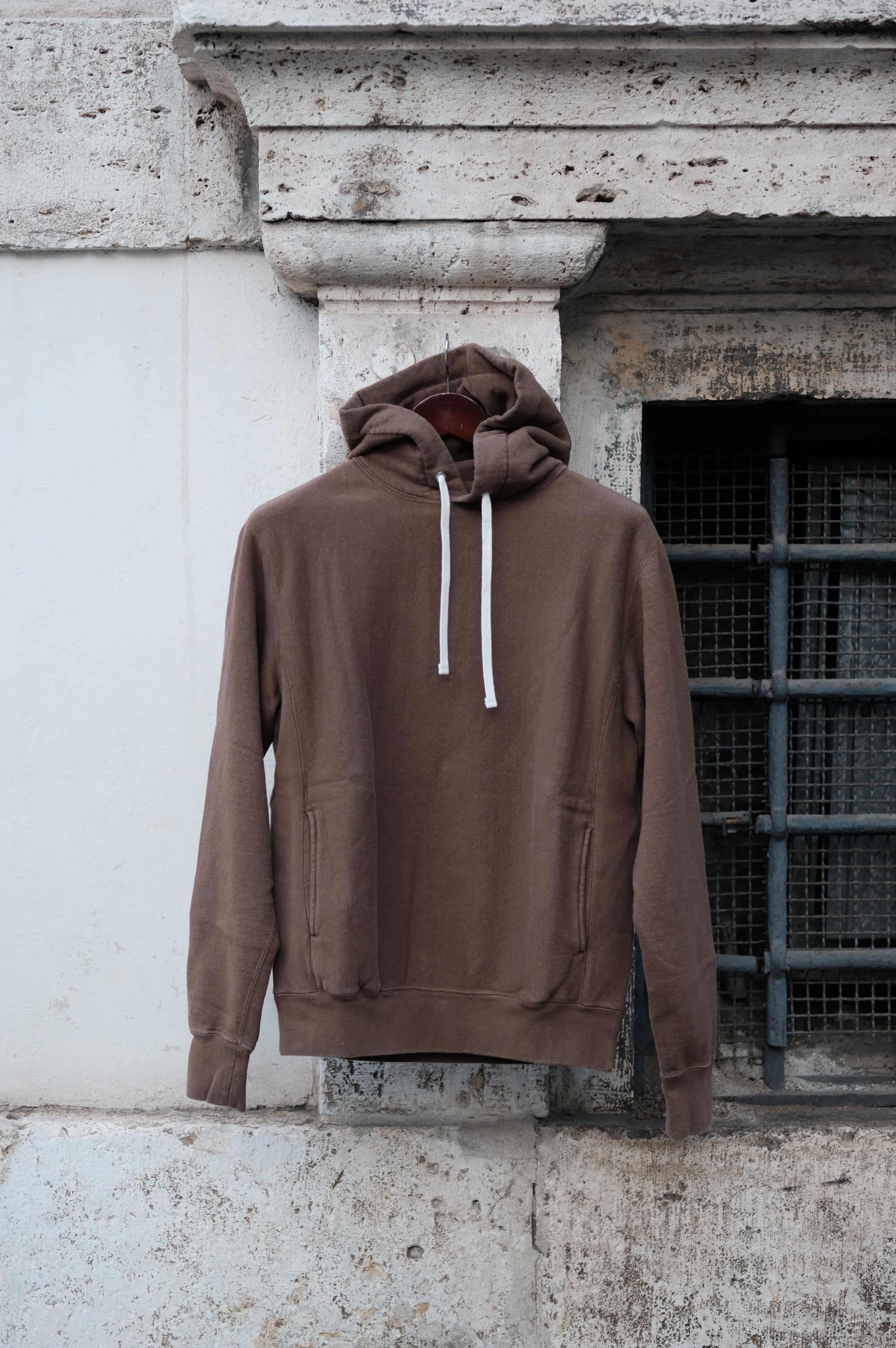 Felco NYC Inverse Weave Hooded 16oz Weight Terry Bw Brown