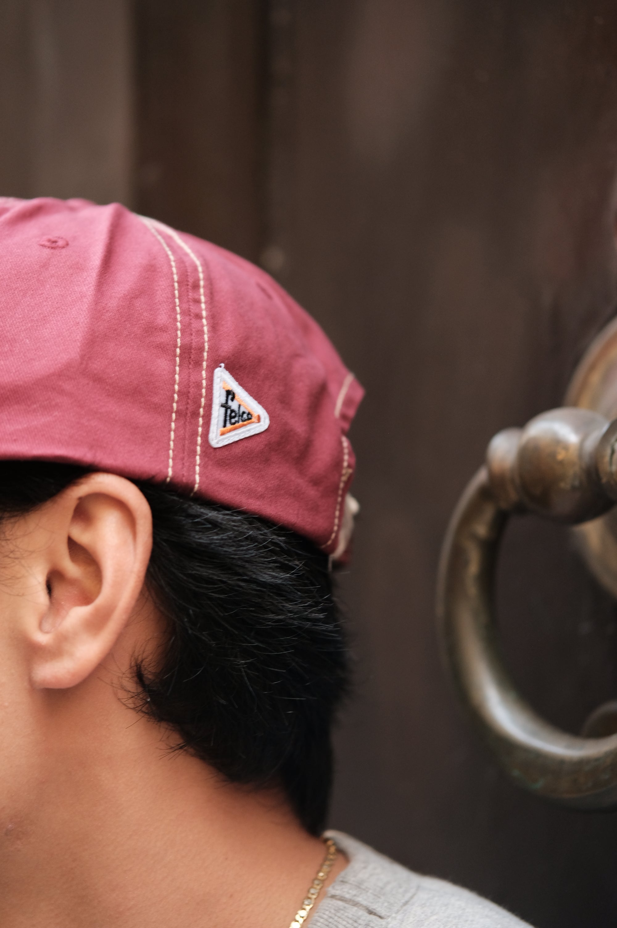 Felco NYC New Shape Twill Stone Washed Cap Burgundy/Beige