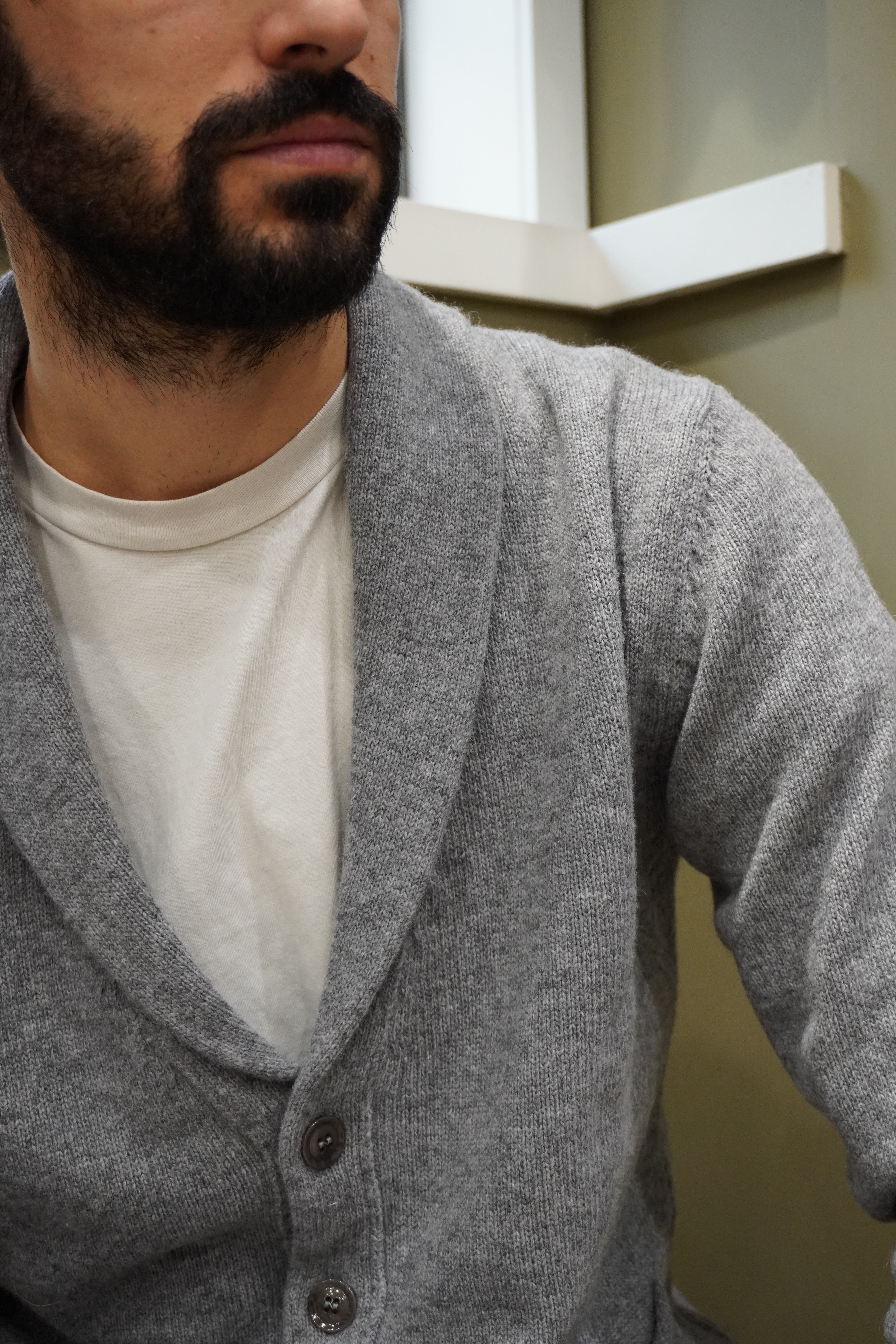 Wool & Co Giacca Sciallata con Tasche Grey