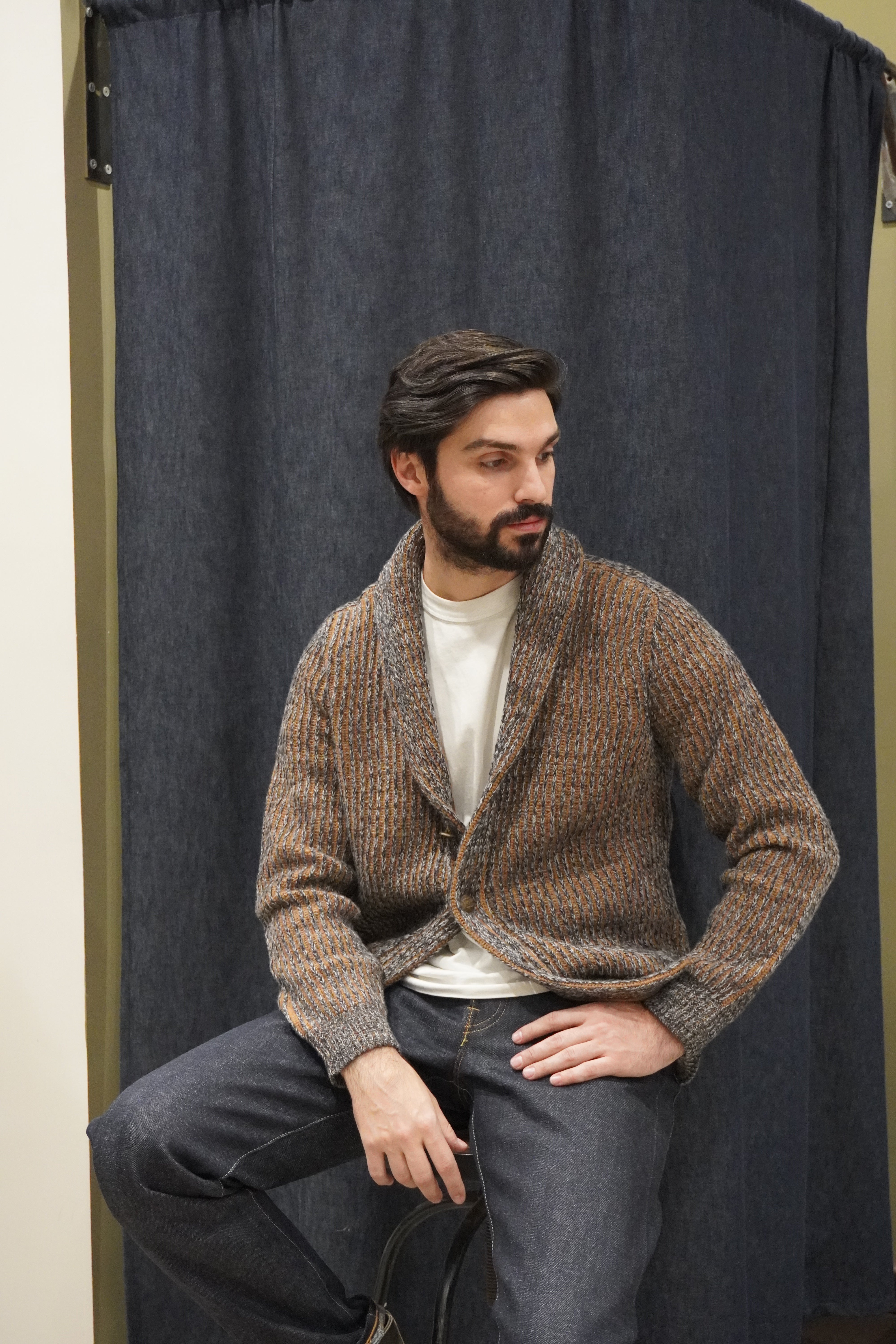 Jeordie's Cardigan Moulinè Sciallato Antracite