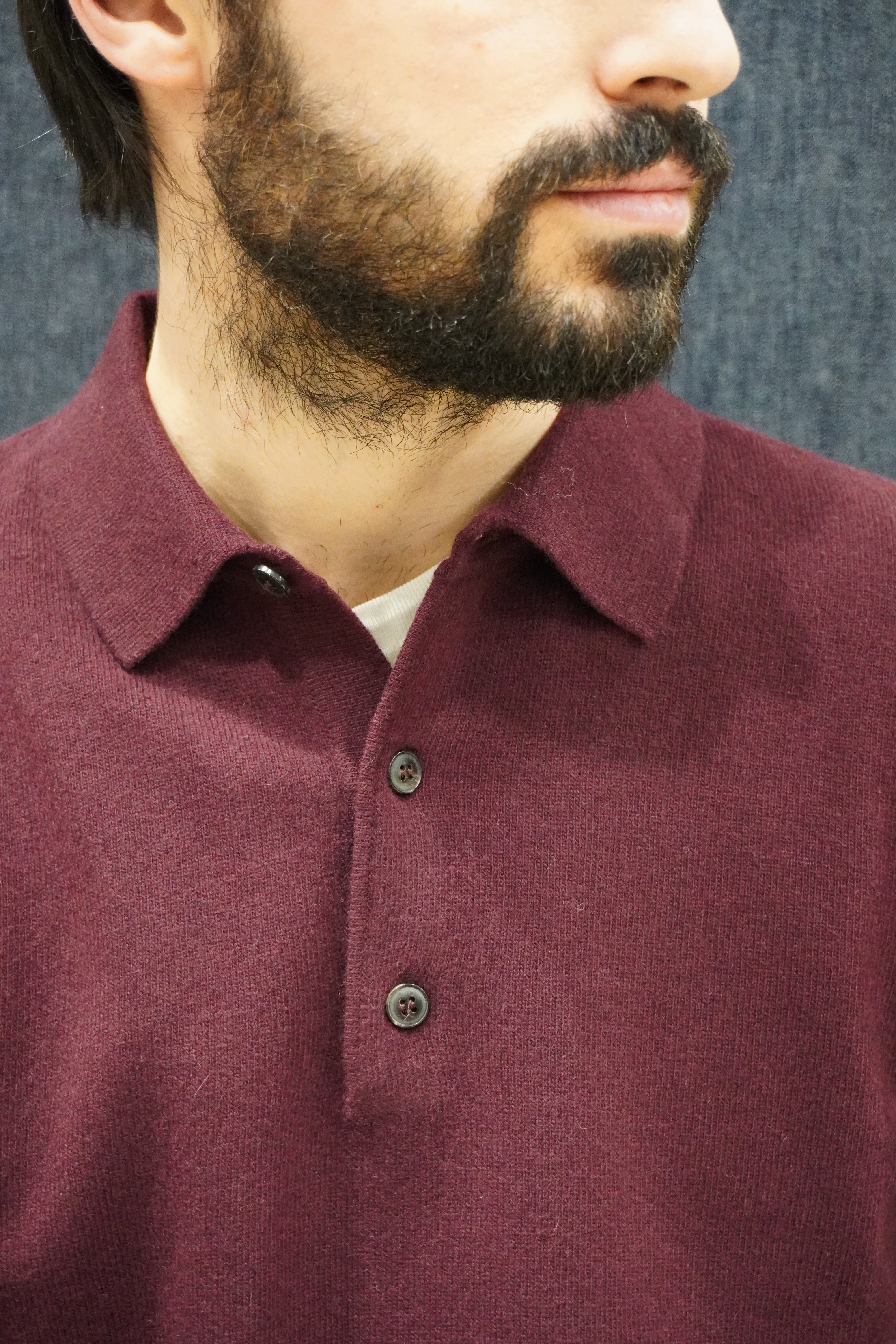 Jeordie's Polo 3 Bottoni Cashmere Bordeaux