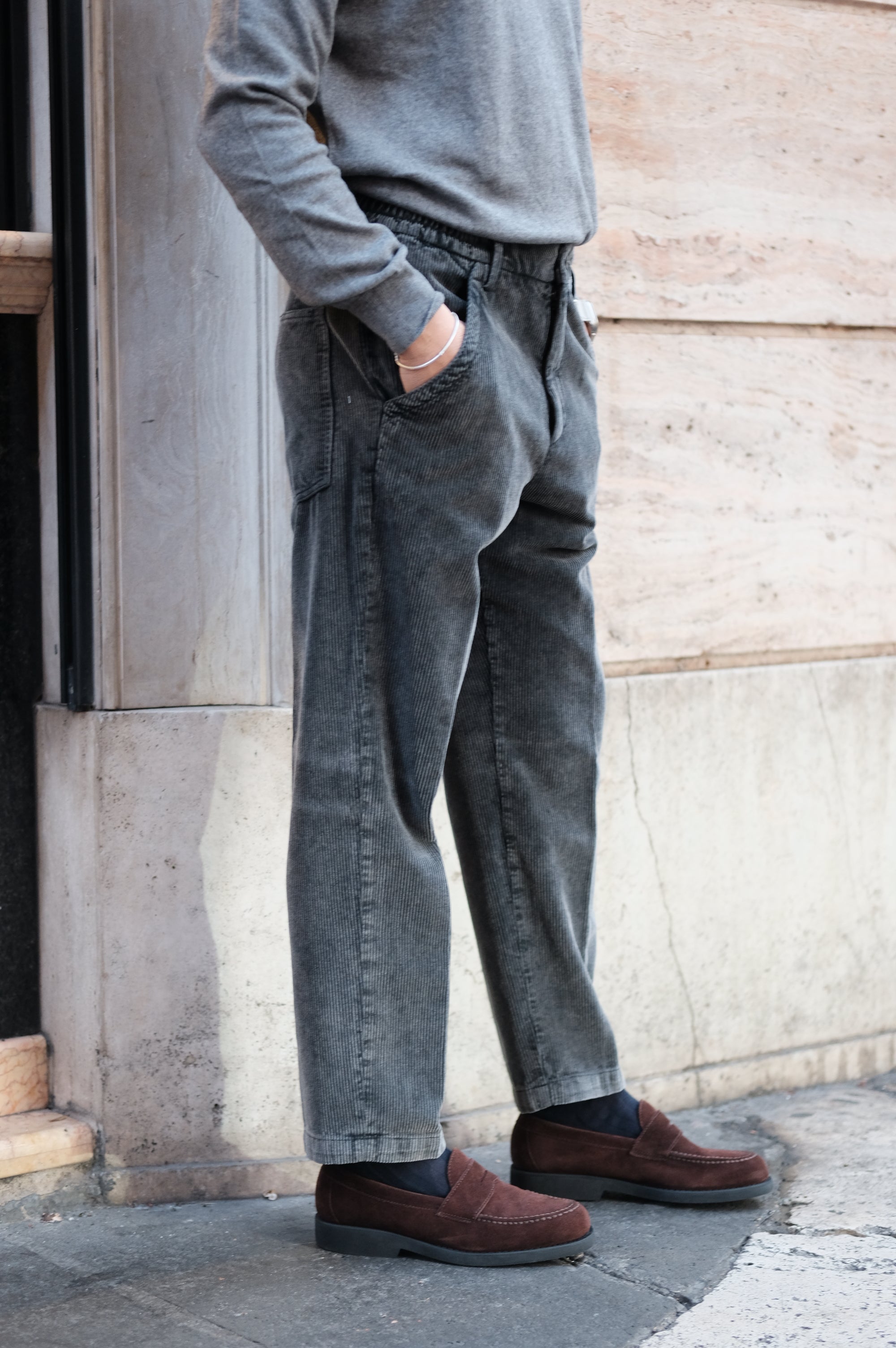 Be Able Pantalone Velluto Dylan Liquirizia