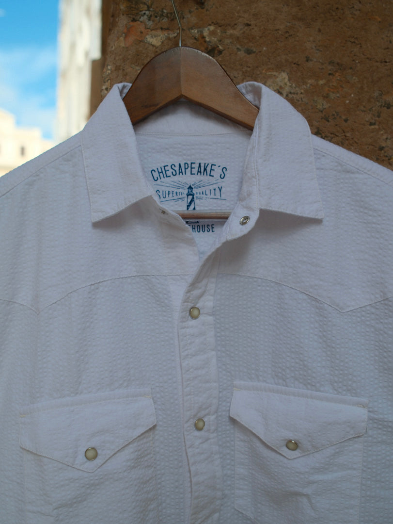 Chesapeake's Western Seersucker Shirt Flagstaff Bianco