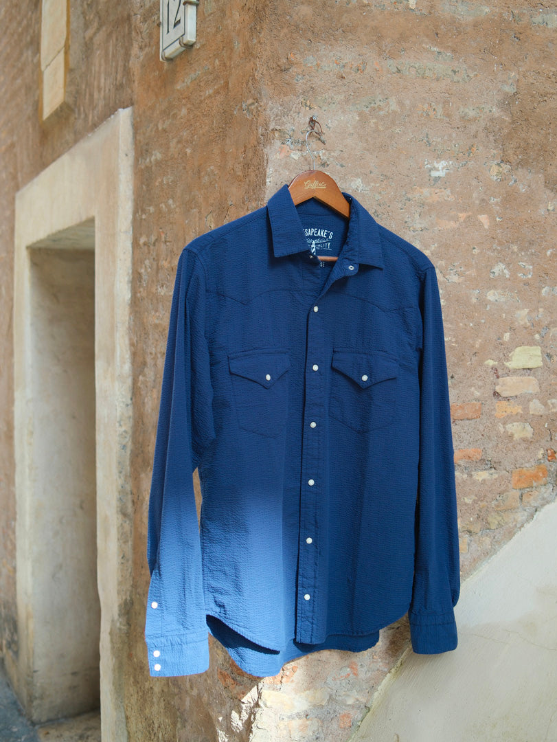 Chesapeake's Western Seersucker Shirt Flagstaff Blu