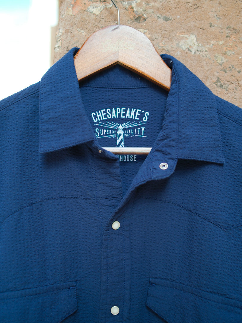 Chesapeake's Western Seersucker Shirt Flagstaff Blu