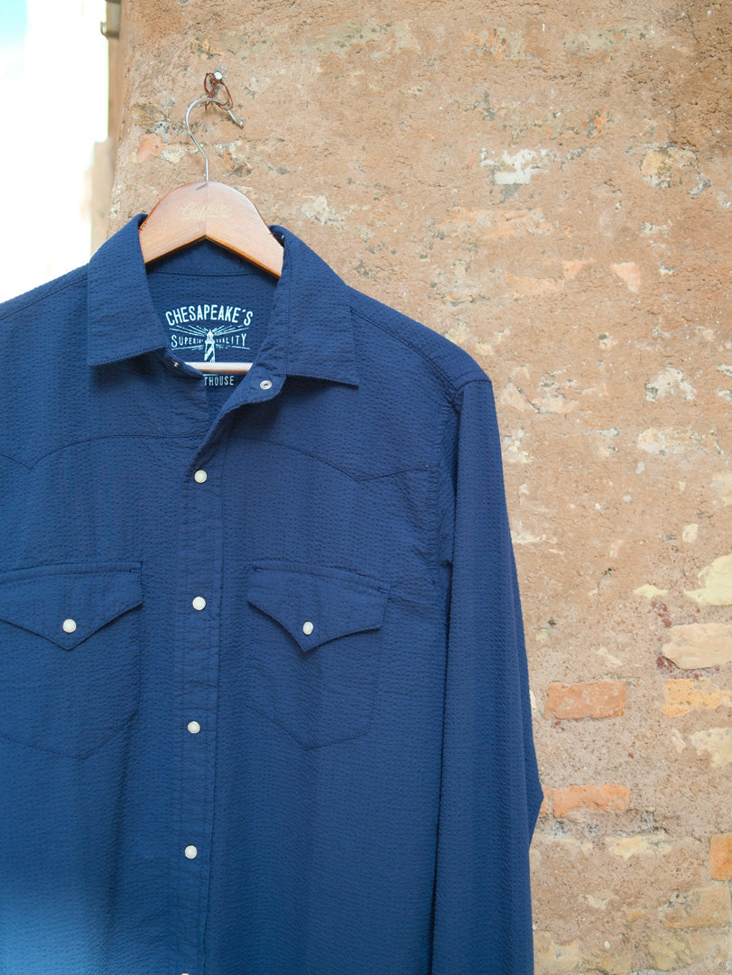 Chesapeake's Western Seersucker Shirt Flagstaff Blu