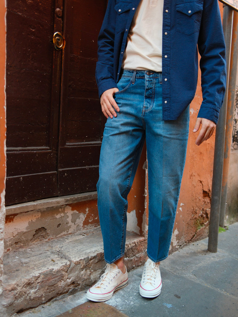 Bonheur Pantalone Denim Over Osaka L./155 Blu Medio