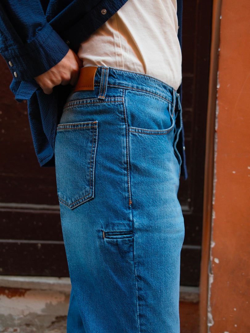 Bonheur Pantalone Denim Over Osaka L./155 Blu Medio