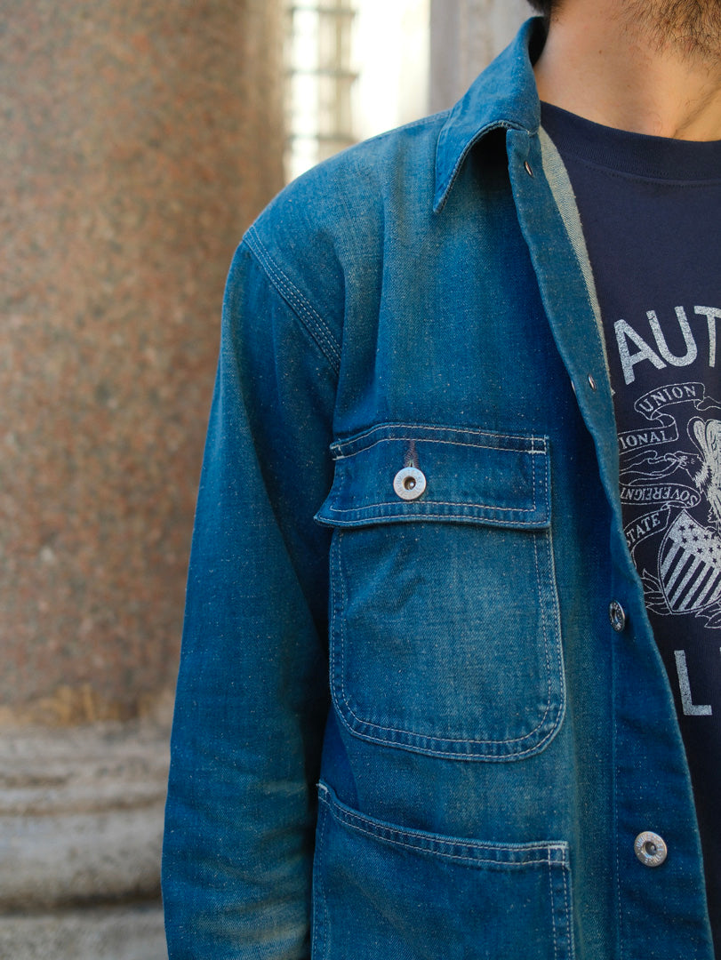 Universal Overall Middle Wash Denim Coverall Jacket