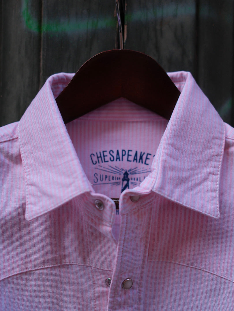 Chesapeake's Western Oxford Shirt Flagstaff Striped Pink