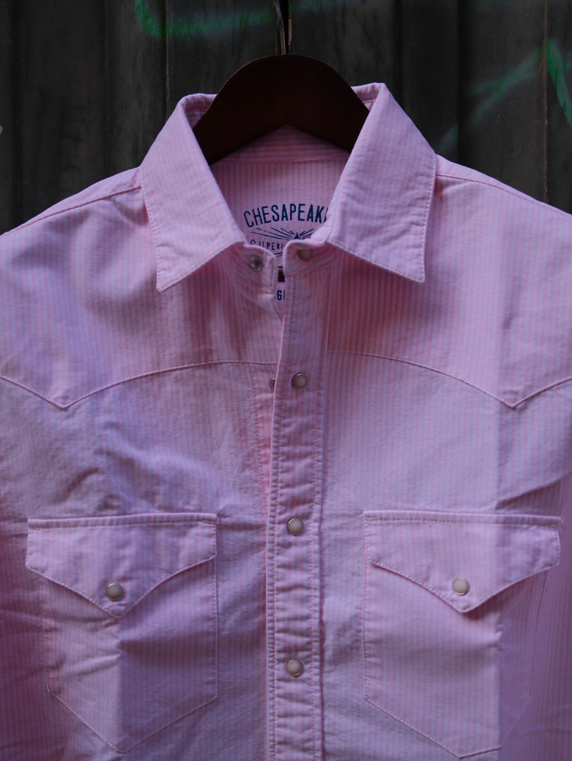 Chesapeake's Western Oxford Shirt Flagstaff Striped Pink