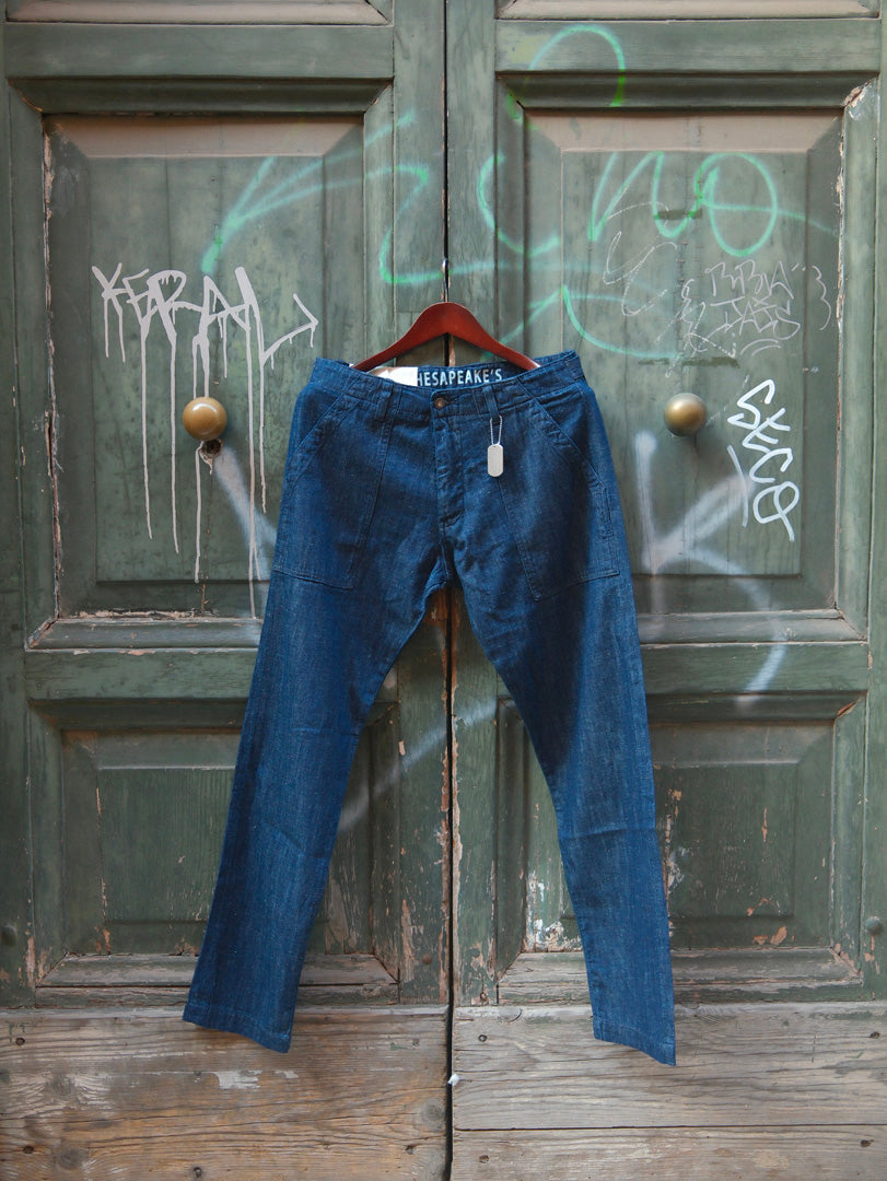 Chesapeake's Fatigue Pant Denim Selvedge Graves Rinsed