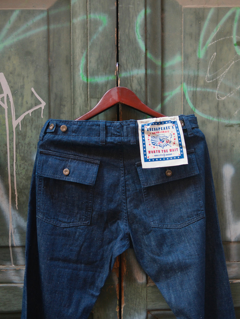 Chesapeake's Fatigue Pant Denim Selvedge Graves Rinsed
