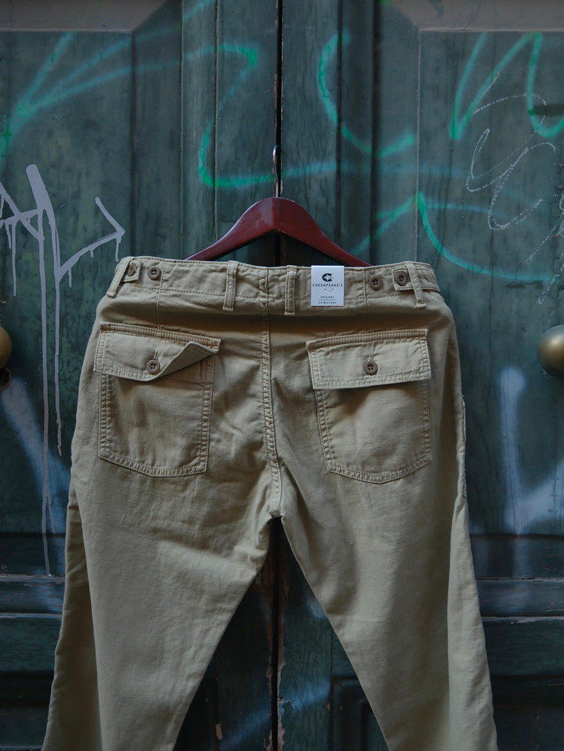 Chesapeake's Fatigue Pant Sateen Graves Khaky Green