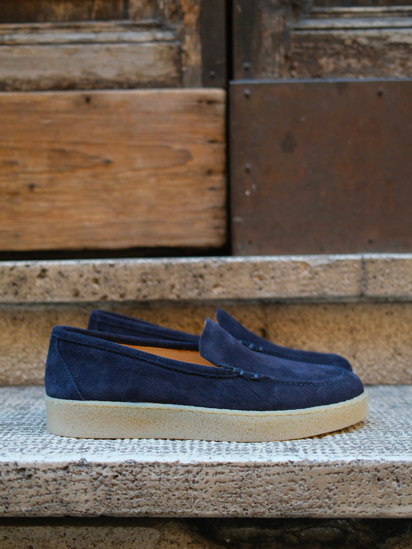Manebì Suede Traveler Loafers Hamptons Patriot Blue